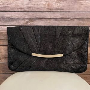 Poppie Jones black sparkly clutch